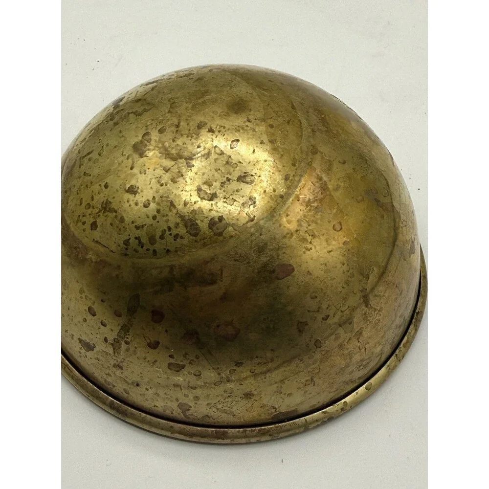 Vintage Small Brass Whisking Mixing Bowl w/ Hanging Handle